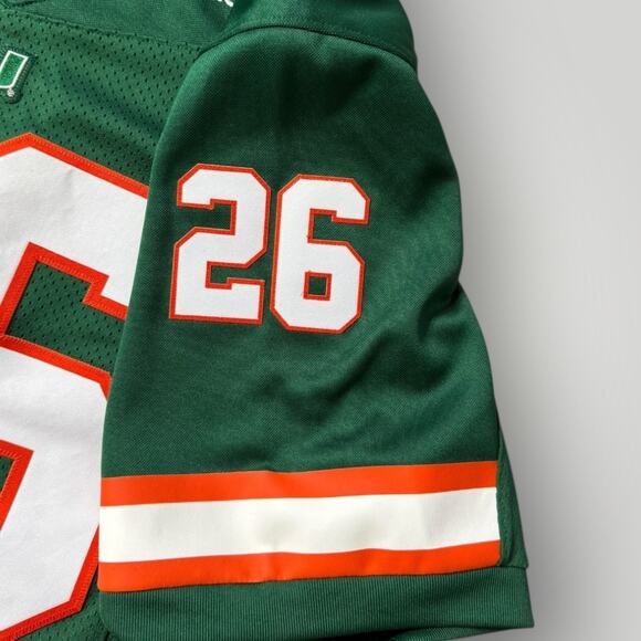 Adidas Miami Hurricanes Sean Taylor #26 Green Football Jersey Mens Sz L - Picture 6 of 10